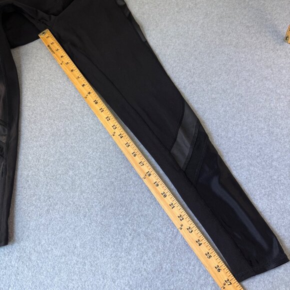 ALO Yoga Womens‎ Black Gray Leggings Sheer Mesh Panel Workout Gym Size Small - Picture 11 of 14